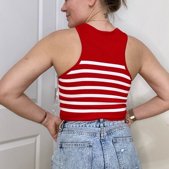Racer Stripe Crop Knit Top - Picture 7 of 7